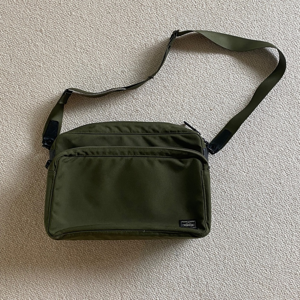 Porter Yoshida x Monocle Crossbody Bag in Olive